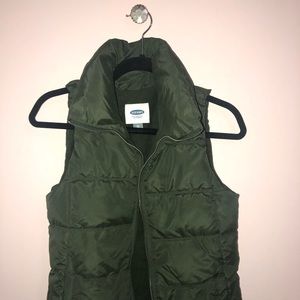 Olive Green Puffer Vest